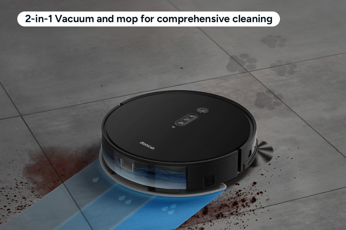 360 Botslab P7 Robot Vacuum and Mop Cleaner with Charging Dock (Black)