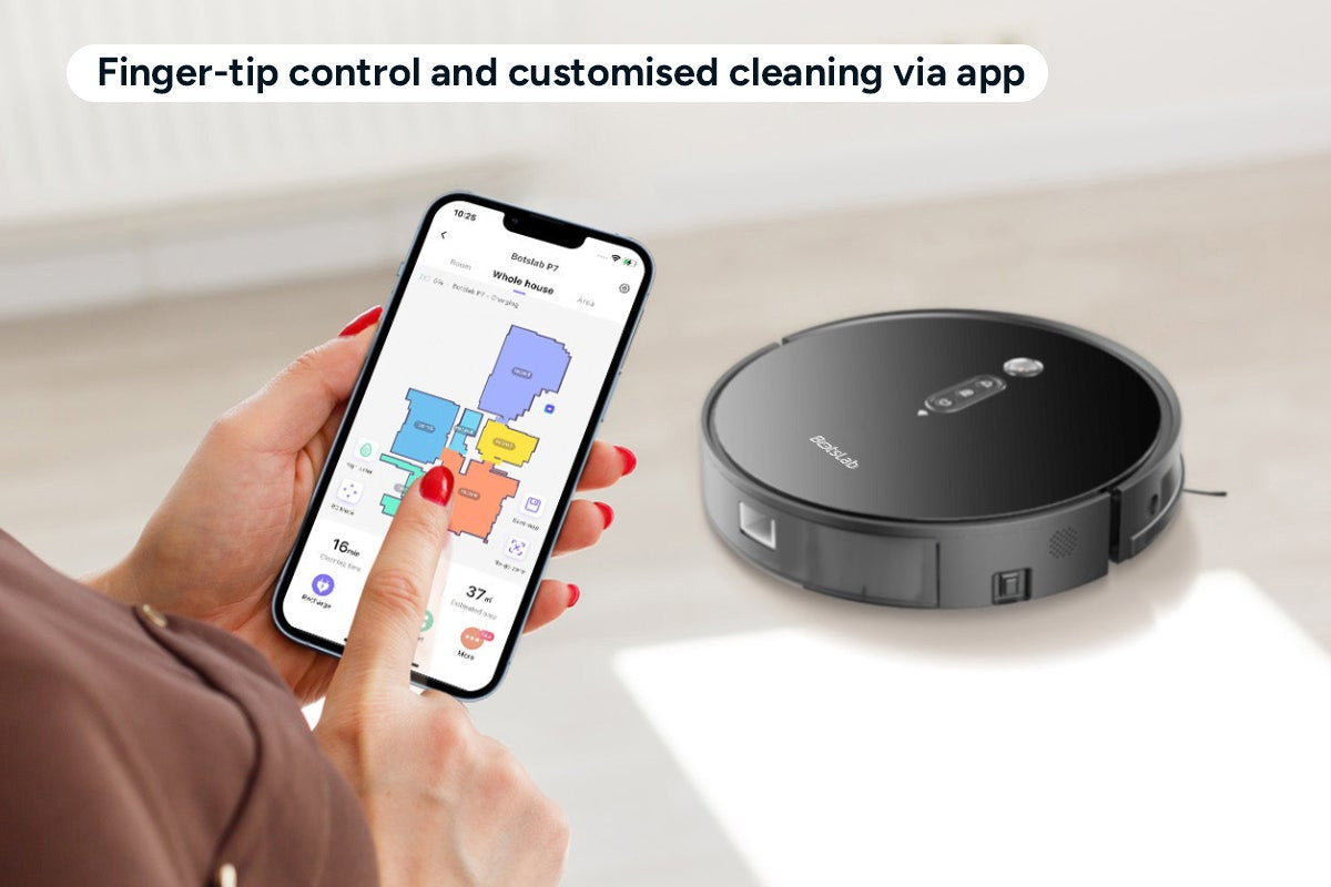 360 Botslab P7 Robot Vacuum and Mop Cleaner with Charging Dock (Black)