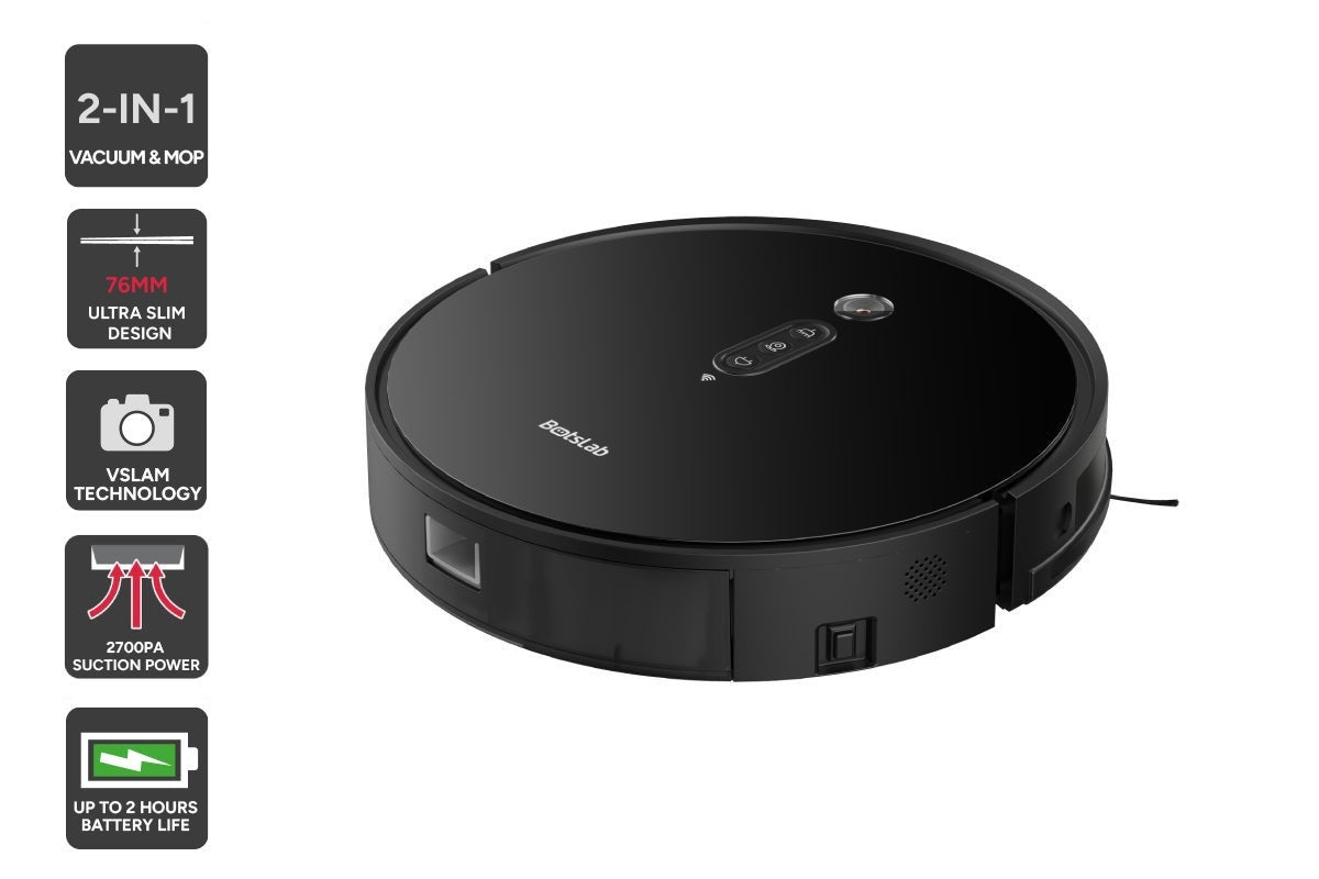 360 Botslab P7 Robot Vacuum and Mop Cleaner with Charging Dock (Black)