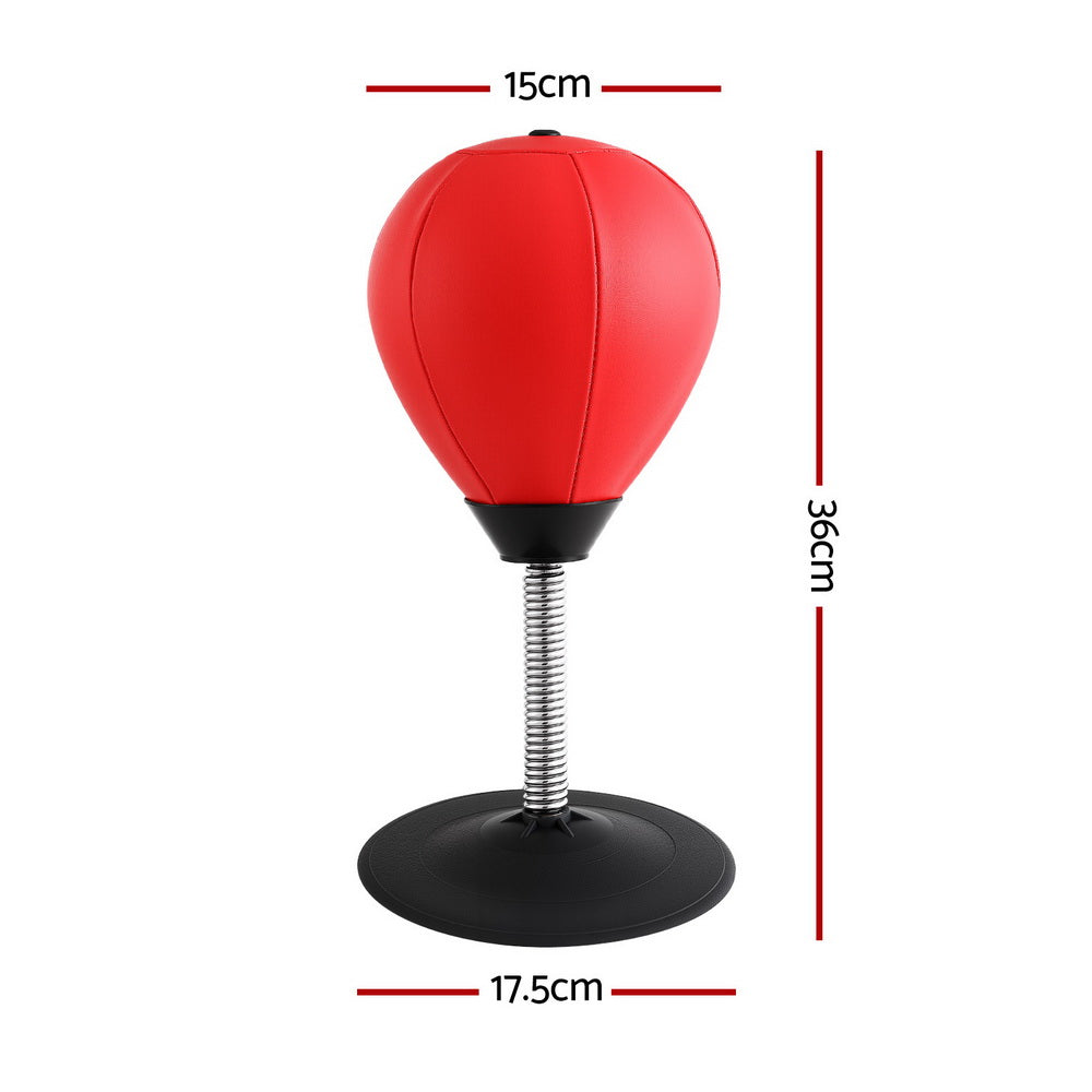 Everfit Desktop Boxing Set with Suction Base, Swivel Mechanism, and Pump - 36cm Red/Black