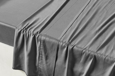 Brosa 100% Sateen Cotton Sheets (Charcoal, Double)