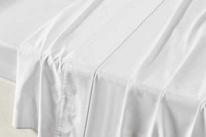 Brosa 100% Sateen Cotton Sheets (White, Double)