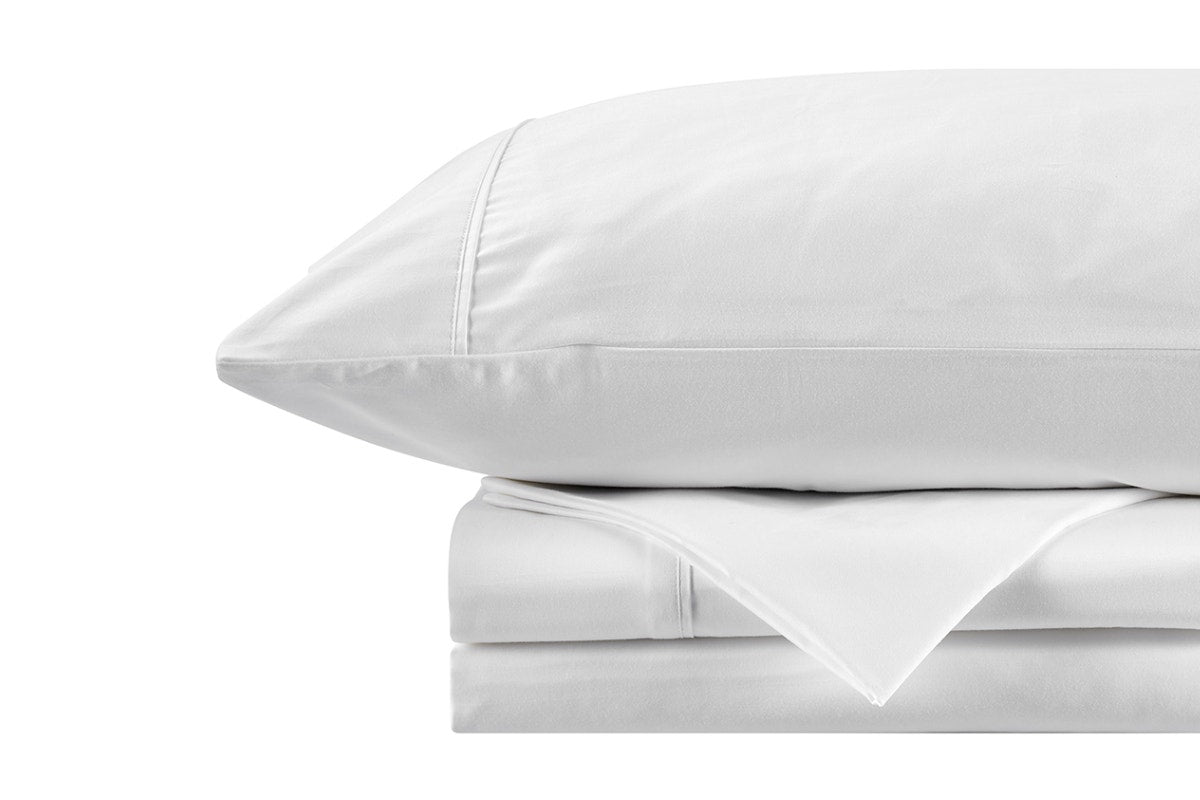 Brosa 100% Sateen Cotton Sheets (White, Double)