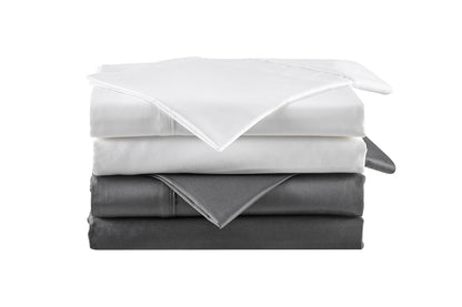 Brosa 100% Sateen Cotton Sheets (White, Double)