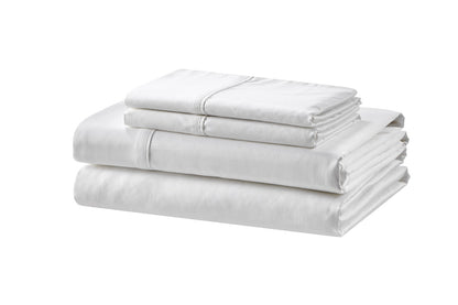 Brosa 100% Sateen Cotton Sheets (White, Double)