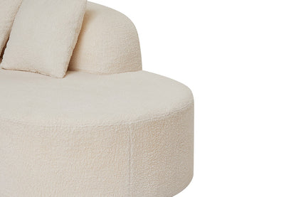 Brosa Arcea Teddy Fleece Curved 3 Seater Compressed Sofa (Cream)