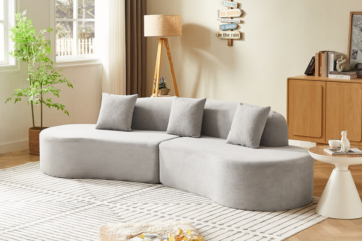 Brosa Arcea Curved 3 Seater Compressed Sofa (Grey)