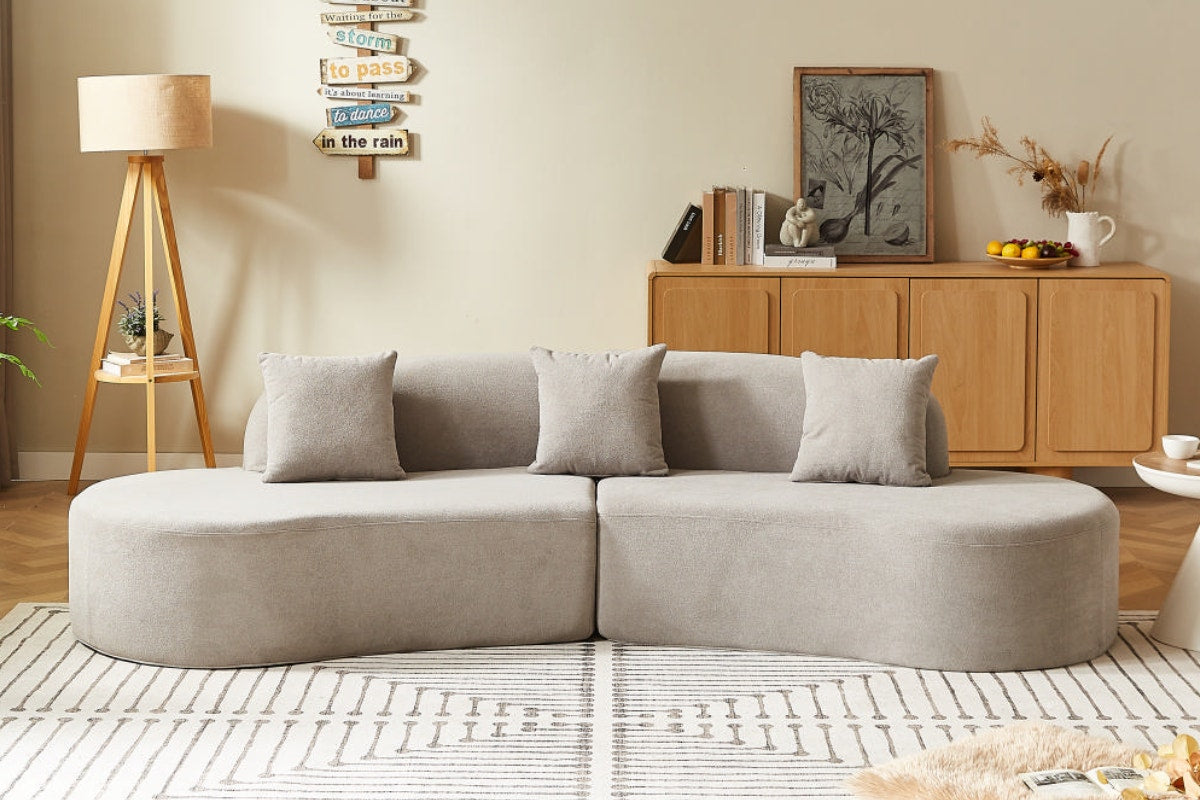 Brosa Arcea Curved 3 Seater Compressed Sofa (Grey)