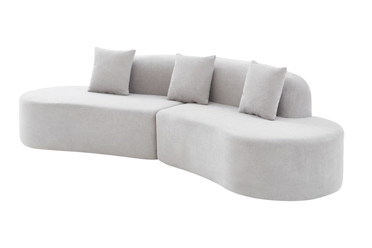Brosa Arcea Curved 3 Seater Compressed Sofa (Grey)