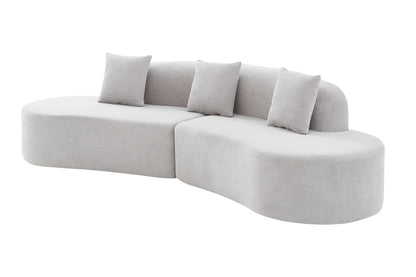 Brosa Arcea Curved 3 Seater Compressed Sofa (Grey)