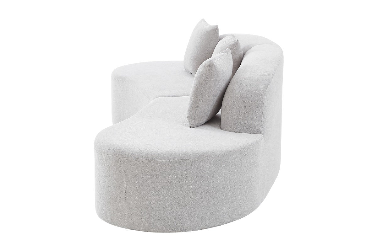 Brosa Arcea Curved 3 Seater Compressed Sofa (Grey)