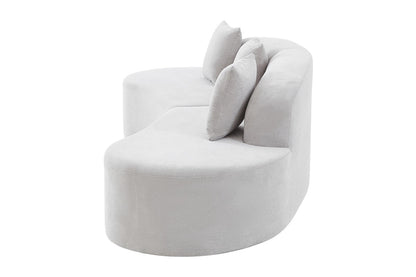Brosa Arcea Curved 3 Seater Compressed Sofa (Grey)