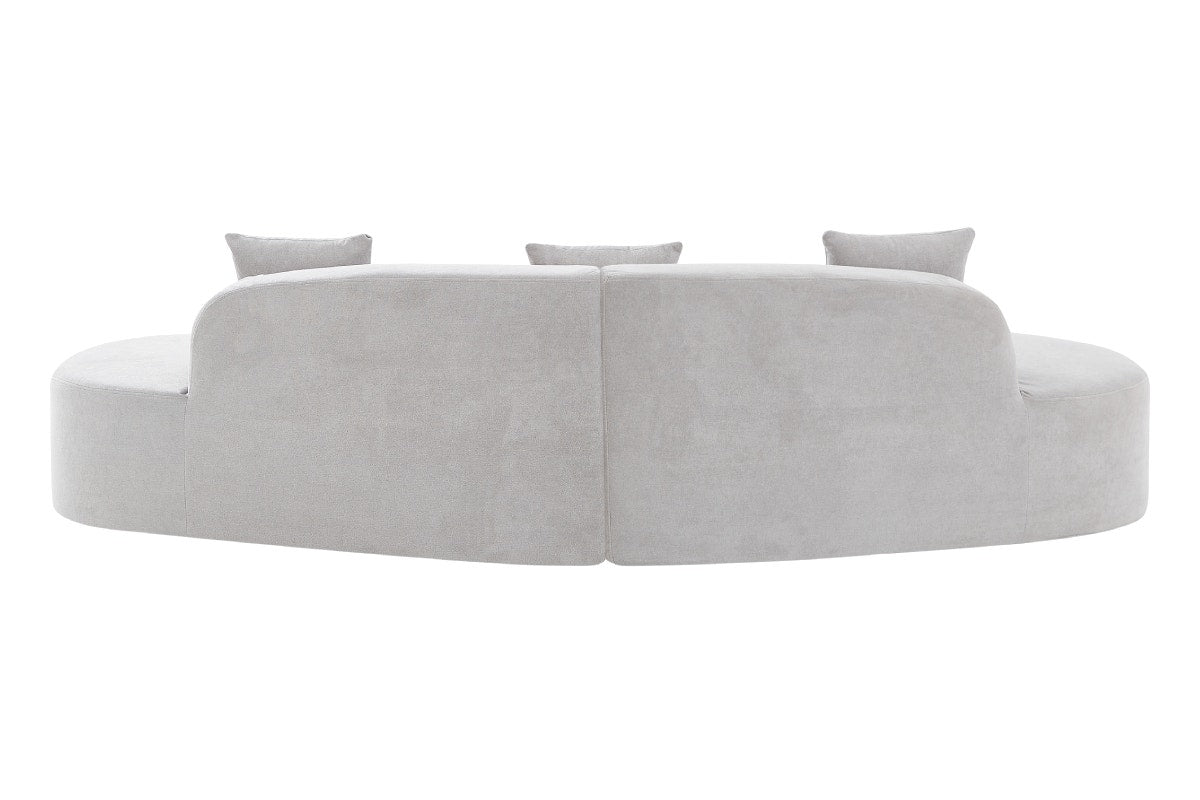 Brosa Arcea Curved 3 Seater Compressed Sofa (Grey)