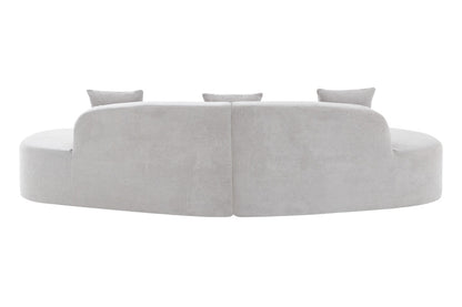 Brosa Arcea Curved 3 Seater Compressed Sofa (Grey)