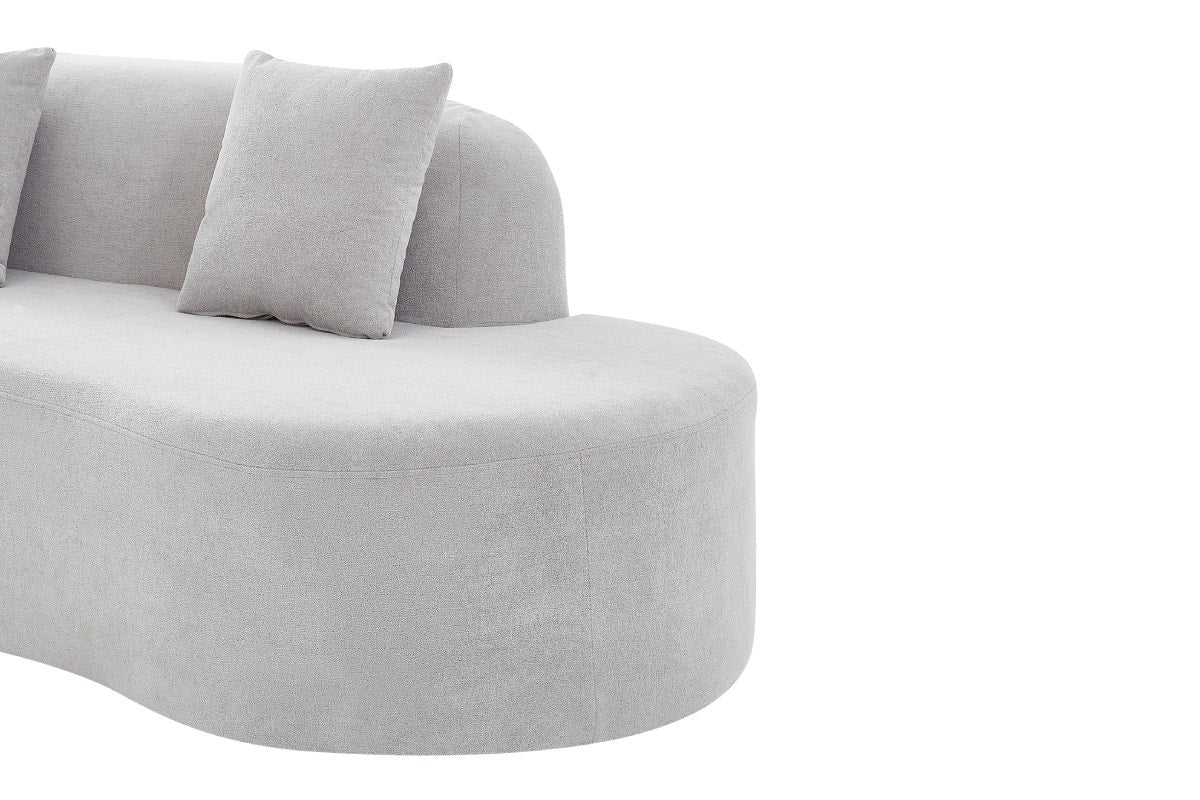Brosa Arcea Curved 3 Seater Compressed Sofa (Grey)