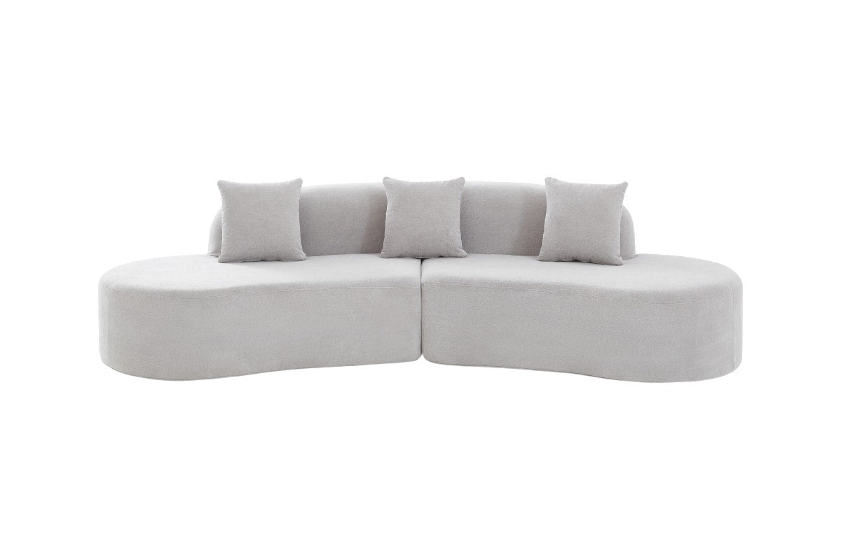 Brosa Arcea Curved 3 Seater Compressed Sofa (Grey)