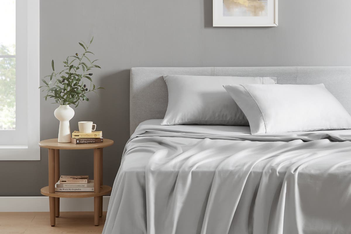 Brosa 100% Australian Cotton Bed Sheet Set (Double, Grey)