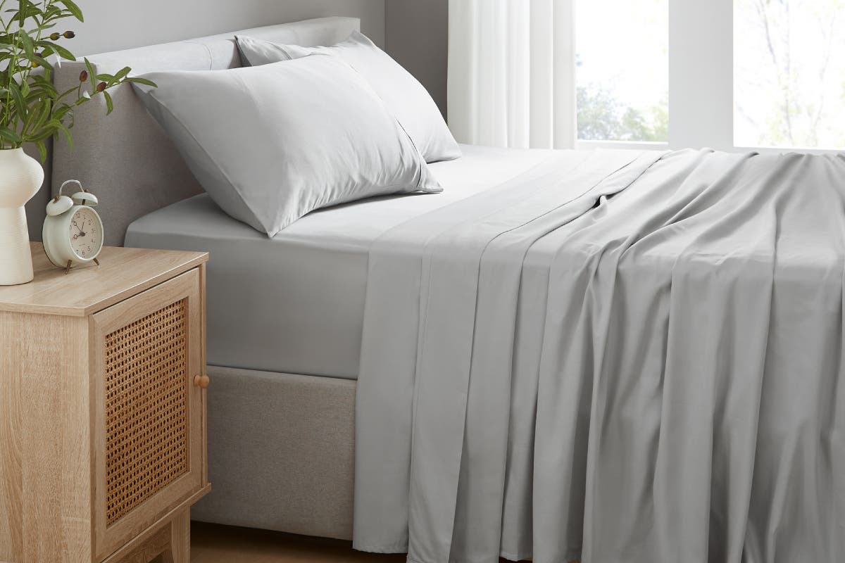 Brosa 100% Australian Cotton Bed Sheet Set (Double, Grey)