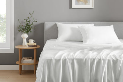 Brosa 100% Australian Cotton Bed Sheet Set (Single, White)