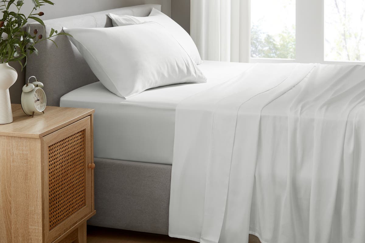 Brosa 100% Australian Cotton Bed Sheet Set (Single, White)