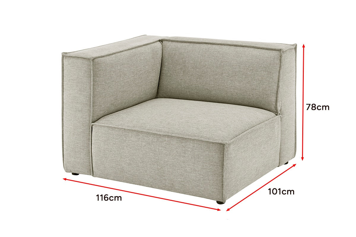 Brosa Bordo Modular Sofa Corner Left End (Seed Beige)