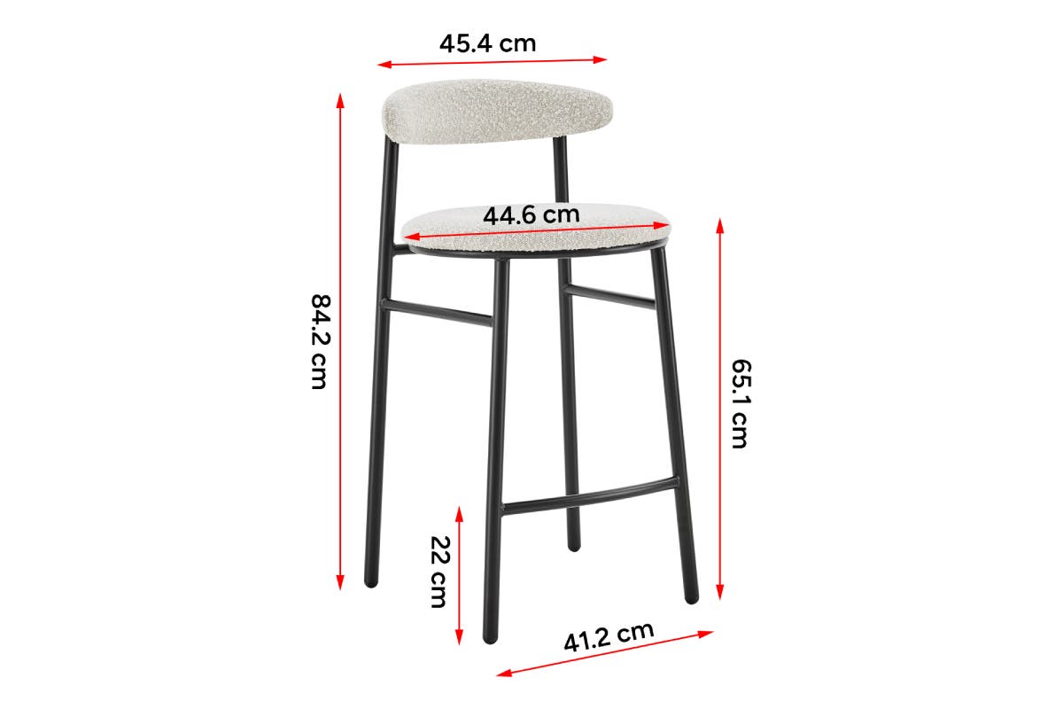 Brosa Lancel Set of 2 Bar Stools (Light Cream)