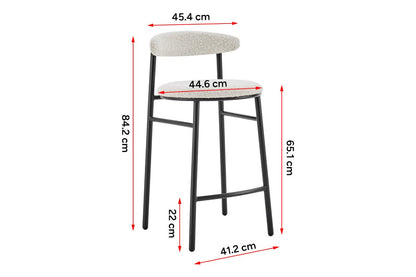 Brosa Lancel Set of 2 Bar Stools (Light Cream)