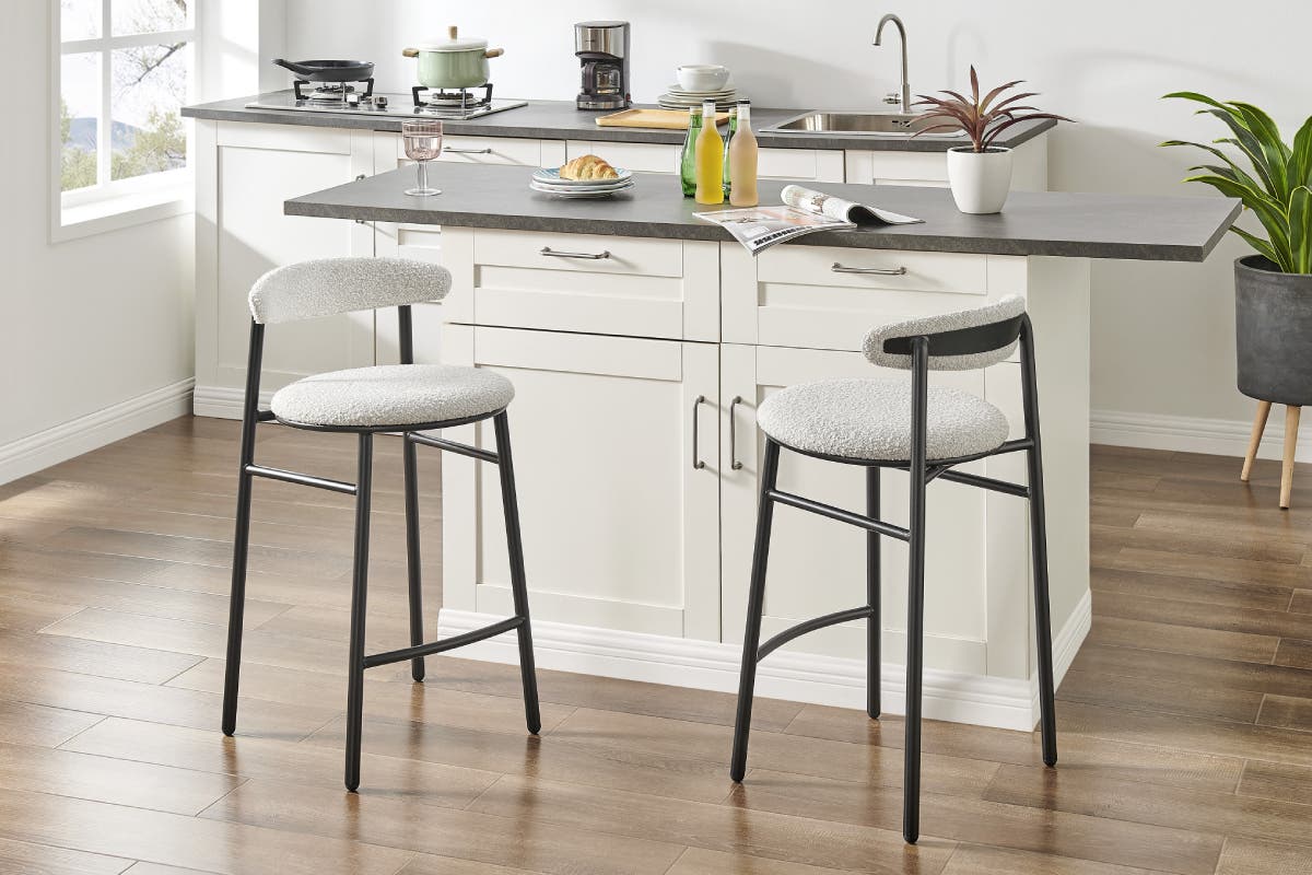 Brosa Lancel Set of 2 Bar Stools (Light Cream)