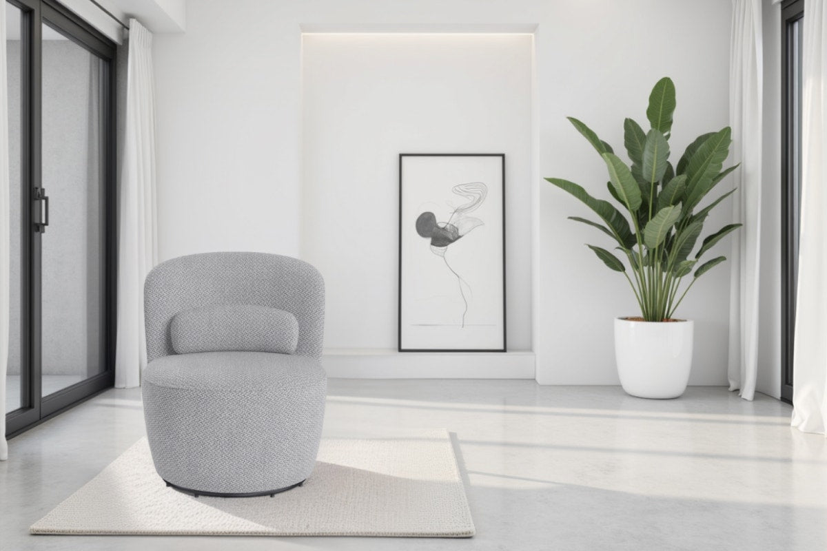 Brosa Ada Swivel Accent Chair (Gainsboro Grey)