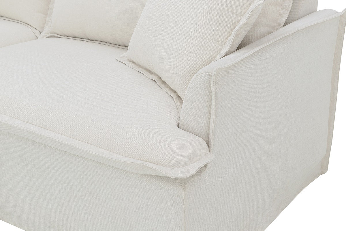 Brosa Cushy 3 Seater Sofa Bed with Ottoman (Cream)