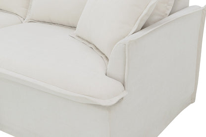 Brosa Cushy 3 Seater Sofa Bed with Ottoman (Cream)