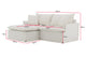 Brosa Cushy 3 Seater Sofa Bed with Ottoman (Cream)
