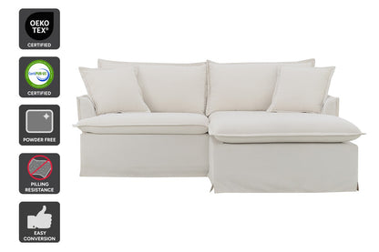 Brosa Cushy 3 Seater Sofa Bed with Ottoman (Cream)