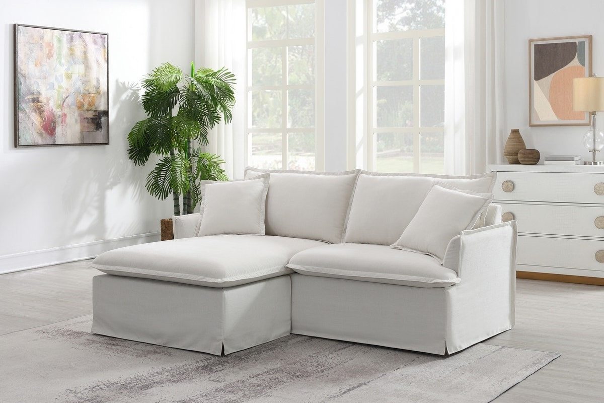 Brosa Cushy 3 Seater Sofa Bed with Ottoman (Cream)