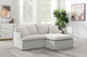 Brosa Cushy 3 Seater Sofa Bed with Ottoman (Cream)