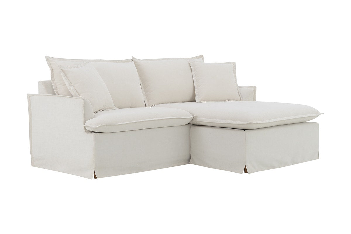 Brosa Cushy 3 Seater Sofa Bed with Ottoman (Cream)