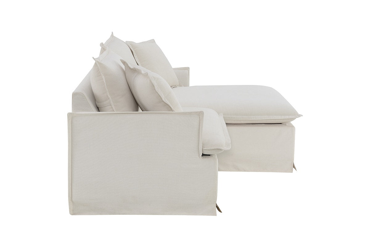 Brosa Cushy 3 Seater Sofa Bed with Ottoman (Cream)