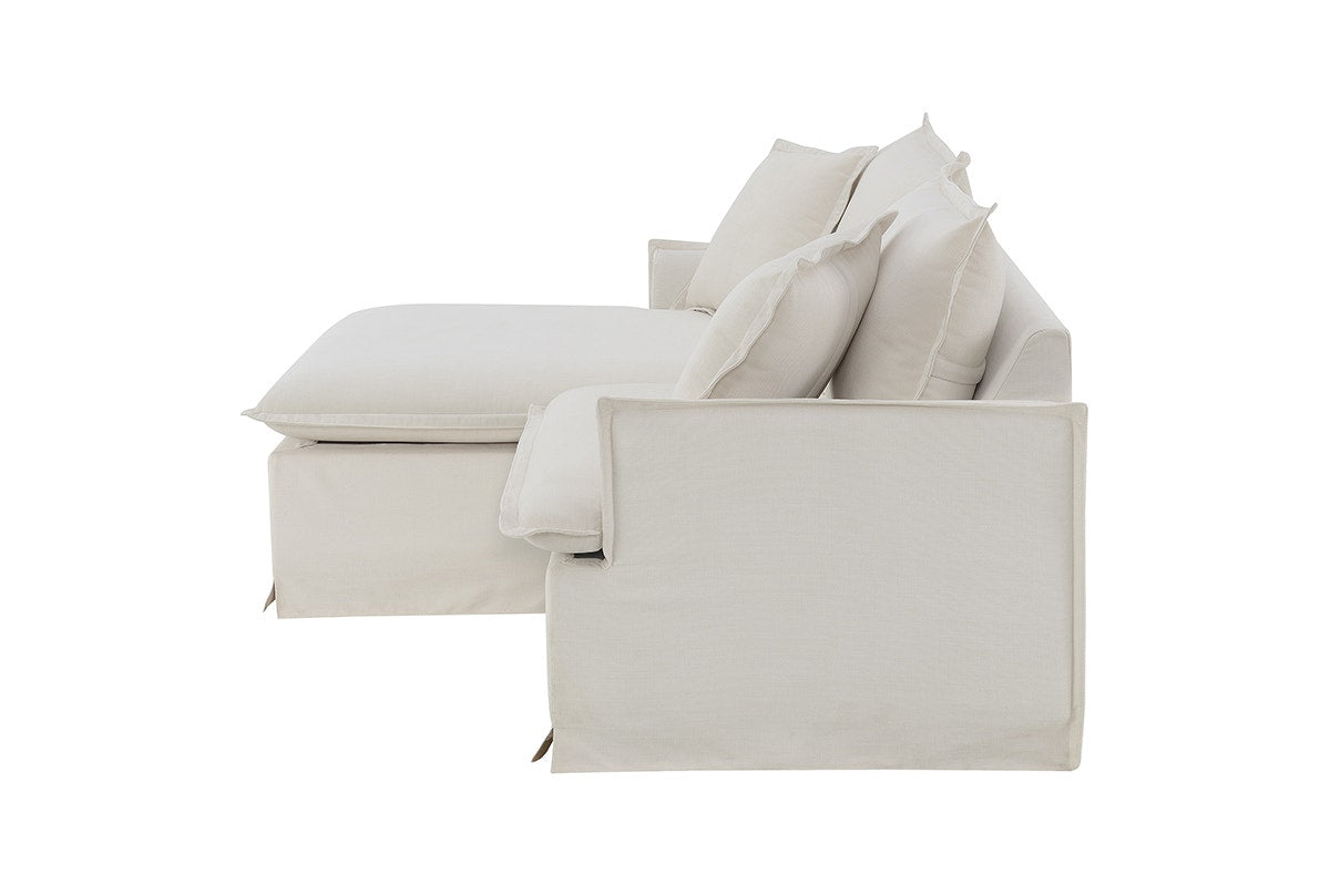 Brosa Cushy 3 Seater Sofa Bed with Ottoman (Cream)