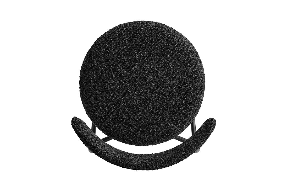 Set of 2 Brosa Lancel Counter Stools (Pebbled Black Boucle)