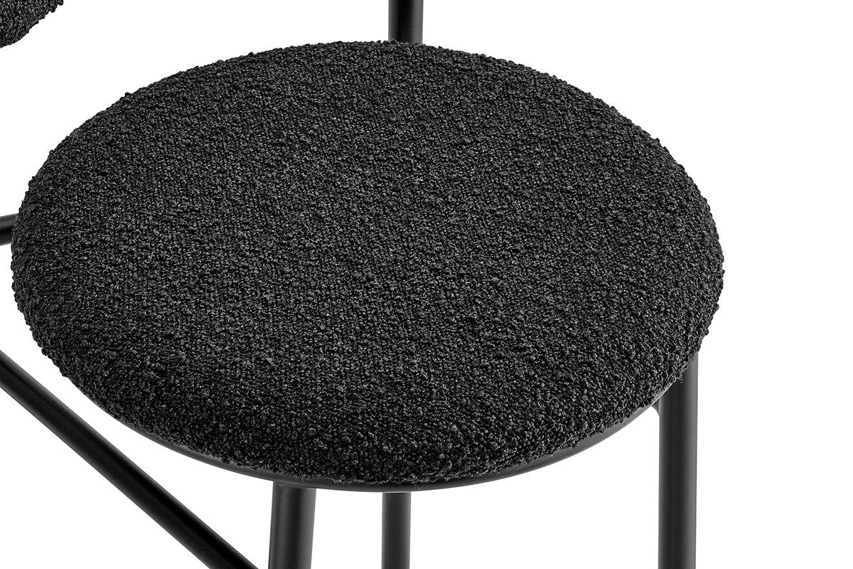 Set of 2 Brosa Lancel Counter Stools (Pebbled Black Boucle)