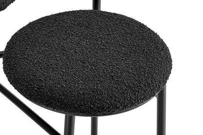 Set of 2 Brosa Lancel Counter Stools (Pebbled Black Boucle)