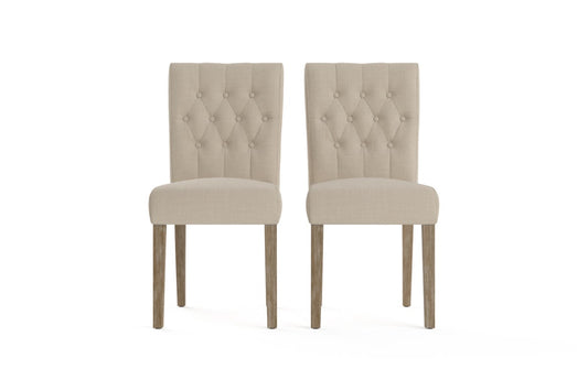 Set of 2 Brosa Espen Dining Chairs (French Beige/Wire Brushed)