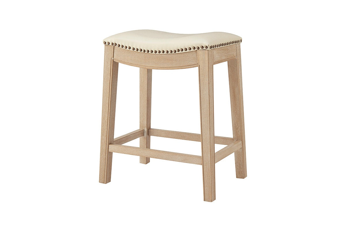 Set of 2 Brosa Fleur Backless Counter Stools (Cream)