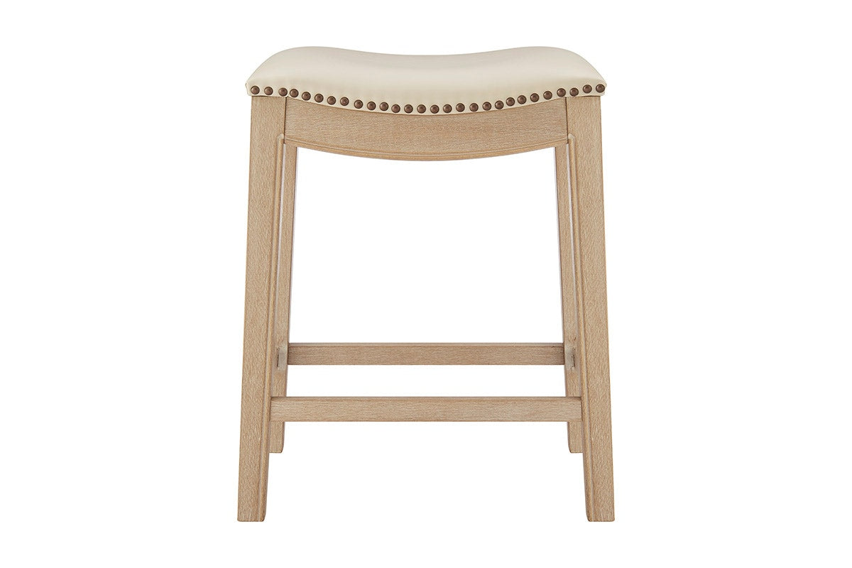 Set of 2 Brosa Fleur Backless Counter Stools (Cream)