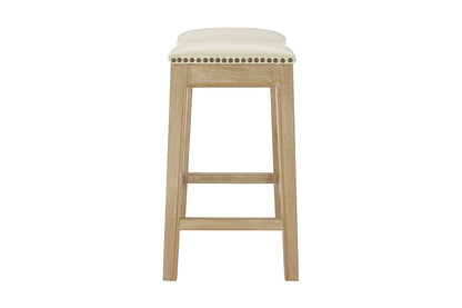 Set of 2 Brosa Fleur Backless Counter Stools (Cream)