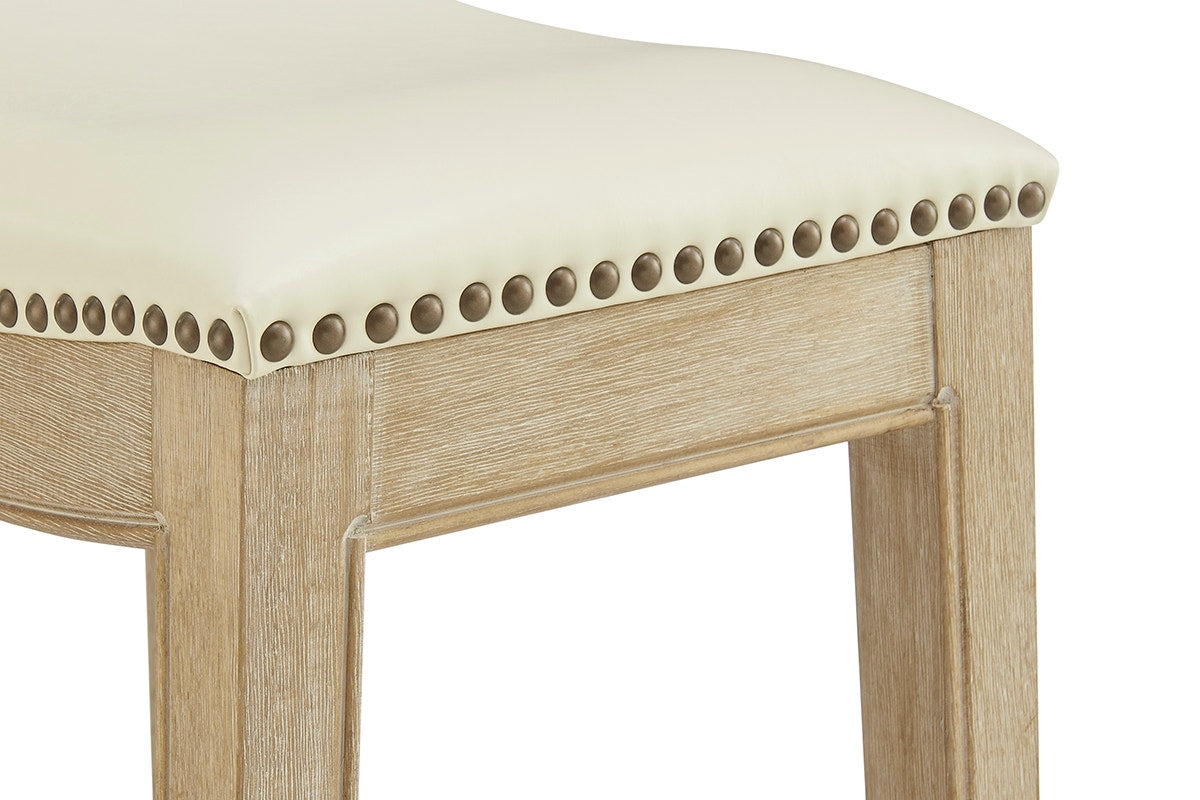 Set of 2 Brosa Fleur Backless Counter Stools (Cream)