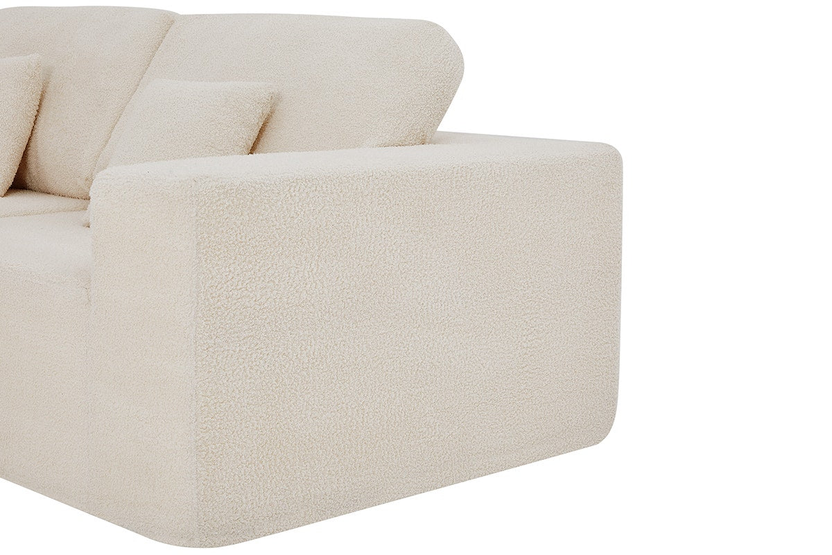 Brosa Formé Teddy Fleece 4 Seater Compressed Modular Sofa (Cream)