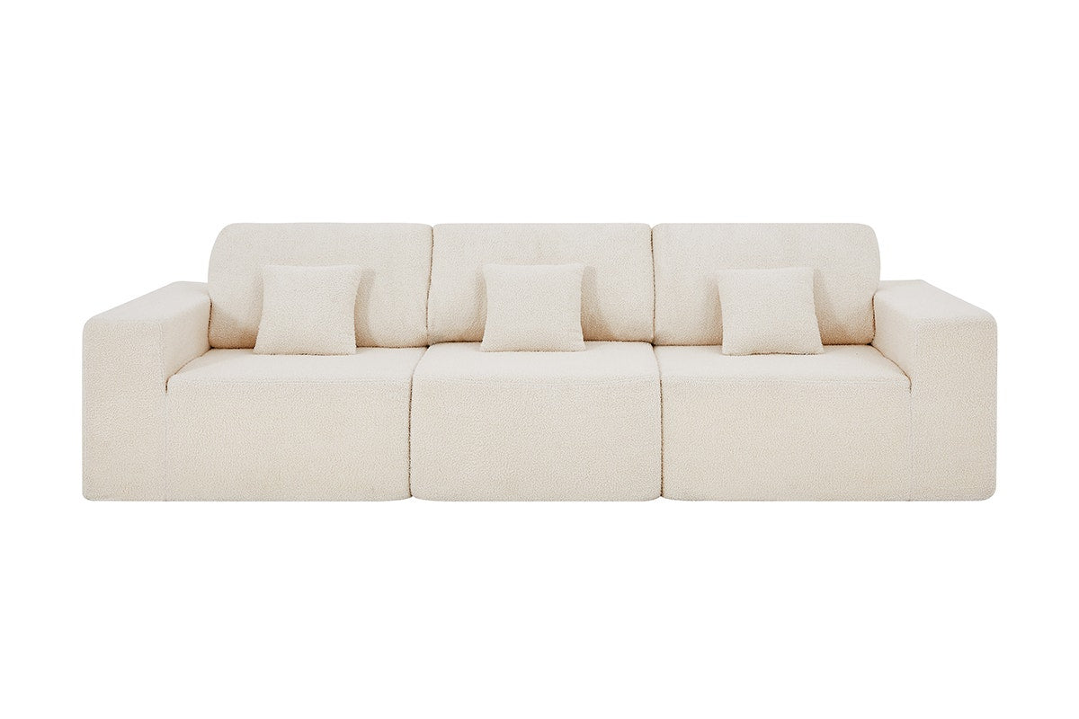 Brosa Formé Teddy Fleece 4 Seater Compressed Modular Sofa (Cream)