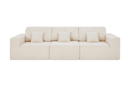 Brosa Formé Teddy Fleece 4 Seater Compressed Modular Sofa (Cream)