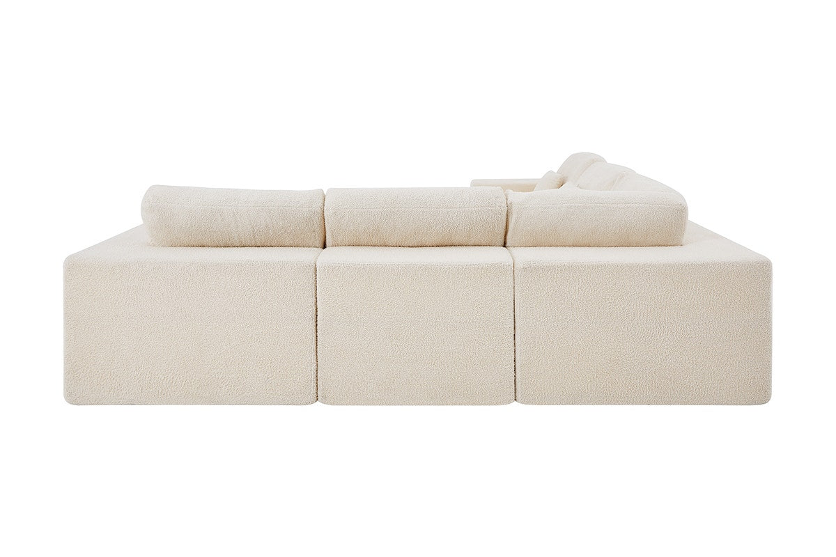 Brosa Formé Teddy Fleece 4 Seater Compressed Modular Sofa (Cream)